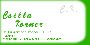 csilla korner business card